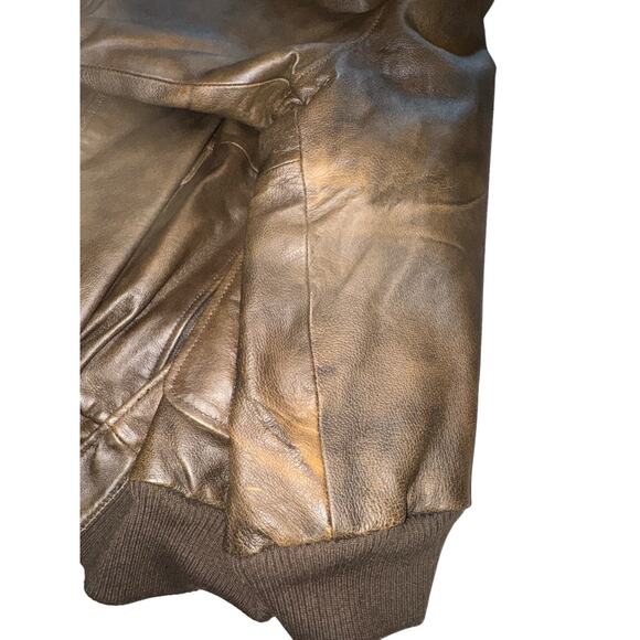 The original James Dean limited edition brown leather bomber jacket size XXL - Picture 13 of 13